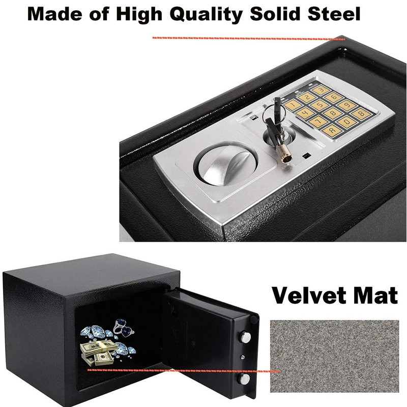 Digital Safe Box 8.5 Litre Large 20x31x20cm with 2 Backup