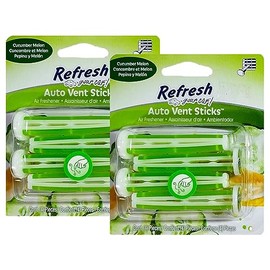 Refresh Your Car! Car Air Fresheners Vent Sticks, Odor Eliminator for Car Vent Air Freshener (Cucumber Melon, 2 Packs)