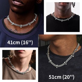 Mens Stainless Steel Curb Chain Celtic Skull Necklace Gothic Style Cuban Chains Chokers 20"