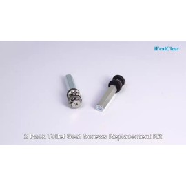 Hibbent 2PCS Toilet Seat Bolts Kit,Universal Stainless Steel Downlock Nuts Rubber Washer