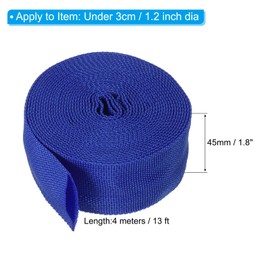 PATIKIL 1.8" 13FT Protective Hose Sleeve with Snap Fastener, Polyester Fiber Cable Cover Sheath Protection for Welding Tig Torch Hydraulic Hose, Blue