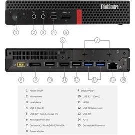 Lenovo ThinkCentre M75q-1 Tiny Desktop Computer - AMD Ryzen 5 3400GE 3.30 GHz - 8 GB RAM DDR4 SDRAM - 256 GB SSD - Windows 11 (Renewed)