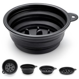 Foldable Shaving Soap Bowl – Portable, Easy-to-Carry Shaving Soap Cup for Wet Shave, Travel Shaving Lather Bowl/Shaving Mug Compatible with Shave Cream & Soap for Men (Black)