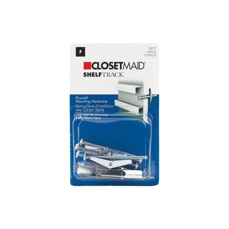 ClosetMaid 2877 Wall Anchors and Screws for Drywall, 5-Pack