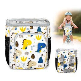 Esoes Children's Bicycle Bag, Dinosaur Motif, Handlebar Bag, Children's Bicycle Basket, Front Basket, Bicycle Basket, Children's Bicycle, Universal Fit Children's Handlebar Bag