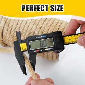 Cuerda de yute natural, rollo de cuerda de yute de 8 mm x 100 pies, cuerda gruesa resistente para rascar gatos, agrupación, jardinería y manualidades