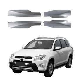 Roof Rack Cross Bar Rail Covers ABS Plastic End Cap for Toyota RAV4 2009 2010 2011 2012 2013 Cargo Racks Rooftop Cargo Luggage Crossbars Rail Silver