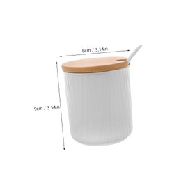 COLLBATH Ceramic Seasoning Bowl with Lid and Spoon Modern Condiment Container for Sugar Salt and Spices Elegant Kitchen Storage for Organized Cooking
