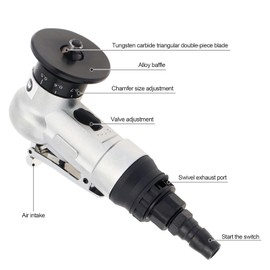 Omninmo Manual Pneumatic Chamfering Machine, 45 Degree Manual Linear Pneumatic Chamfering Tool High Precision Blade Type Air Beveling Tools Edge Beveler for Metal Trimming Arc Corner Deburring