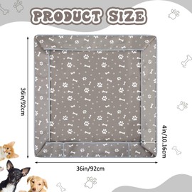 Marsui Dog Playpen Bottom Pad Fits for 36 Inch 4 Panels Pet Exercise Mat Puppy Crate Pad Reusable Washable Pet Training Pee Mat Hoop and Loop Design, Playpen Not Included (Grey)