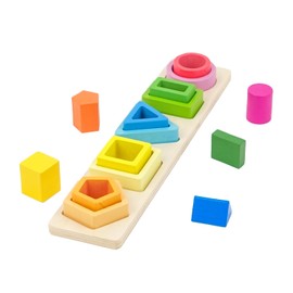 MEYOR Montessori Toys for Toddlers 1 2 3 Year Old Educational Shape Color Sorter Preschool Kids Gifts,Wooden Sorting & Stacking Toys for Baby Kids