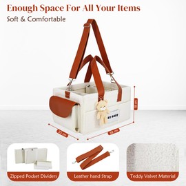 Premium Baby Diaper Caddy Organizer – Portable Nursery Storage Bin for Diapers & Wipes – Newborn Essentials & Baby Must-Have