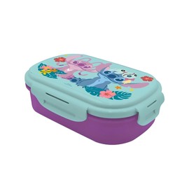 My sweety pop - Stitch Lunch Box - Lunch Box - Lunch Box - for Children - Crib - Nursery - School - Holiday - Meal - 21 cm - Cutlery - Spoon - Gift Idea - BPA-Free (Stitch - Purple/Blue)