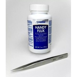 Handy Flux Paste 7oz Jar with AA Stainless Non-Magnetic Tweezer for General Purpose Jewelry Making Metal Brazing Soldering Flux Set