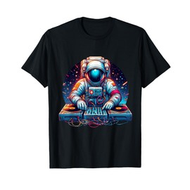 Outer Space Astronaut DJ Shirt Galaxy Techno EDM House Music T-Shirt