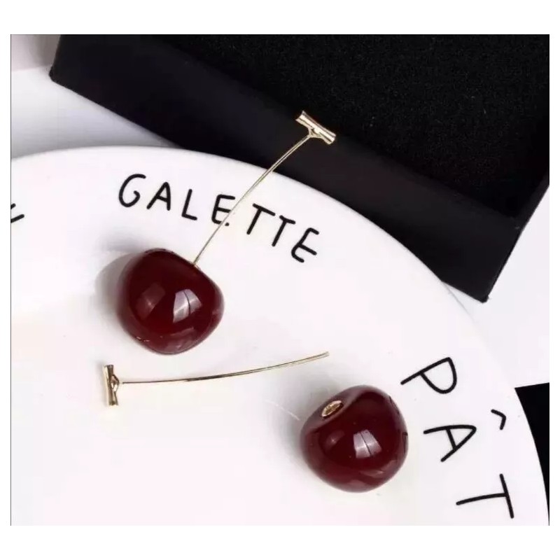 Dtup Aretes Largos Cereza Divinos Elegantes Originales Kawaii