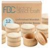 Pack of 12 Unfinished Wood Round Boxes - Blank Premade