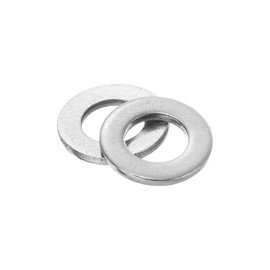 sourcing map 100Pcs M5 Flat Washer, 316 Stainless Steel 5.3mm ID x 10mm OD x 1mm Thick for Bolt Screw, Factories Repair, Kitchens, Shops, and Outdoor Construction, Silver