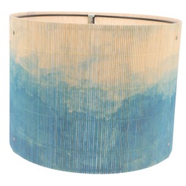 AUTSUPPL Elegant Blue Lamp Shade in Bamboo - E27 Drum Lampshade - Ideal for Table Lamp or Floor Lighting Japanese Style Light Cover with Spider Construction 11x11inch