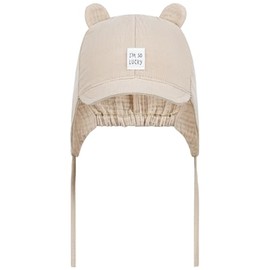Smarilla Tie Hat Peaked Cap Summer Hat Baby Boy Muslin, beige