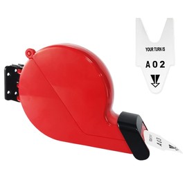 CYSSJF 2 Digits Wait Numbers Machine with 1 Roll Waiting Mark, Take-A-Number Waiting Marks Dispenser, Turn-O-Matic Queue Ticket Dispenser (A00-E99, 1 Roll Ticket Wait, 2000 Tickets per Roll)