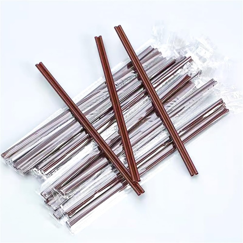 100 Pcs Individually Packaged Black Plastic Extra Long Flexible Disposable