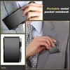 Chinco 4 Pieces Metal Pocket Notebook Portable Aluminum Notepad with