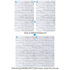 Coavas Brick Wallpaper White 17.7x196.9 Inches Self-Adhesive Peel and Stick Paper Decorative Easy to Stick Faux Brick Printed Stick Paper White