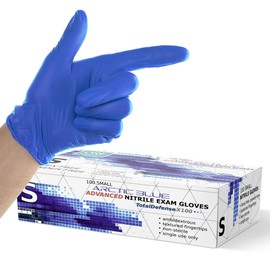 Powder Free Disposable Nitrile Gloves Medium -100 Pack, Blue -Medical Exam Glove