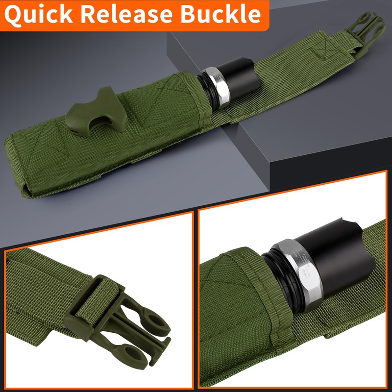 bvya 2 Pack Tactical Molle Flashlight Pouch Holster Case Belt