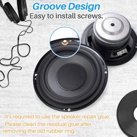 Kalevel 2 Pcs 12 Inch Speaker Surround Rings Rubber Repair Parts Replacement Components Black Speaker Replacement for Sound System