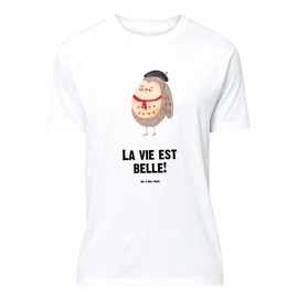 Mr. & Mrs. Panda French Owl Cotton T-Shirt, White