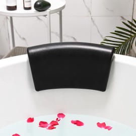 Koelaa Bath Pillow, Waterproof Bath Pillow, 3D Ergonomic, Bathtub Pillow with 2 Non-Slip Suction Cups, Non-Slip Premium Bath Cushion, Ergonomic Bathtub Pillow for Bathroom Home Spa Headrest-Black