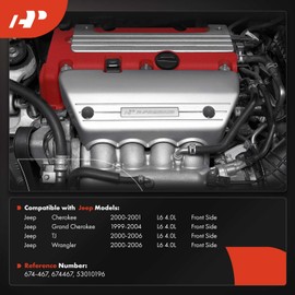 A-Premium Front Exhaust Manifold Kit W/Gaskets & Bolts & Nuts [OHV 6Cyl 4.0L] Compatible with Jeep WJ Series Grand Cherokee 1999-2004, Cherokee 2000-2001, TJ/Wrangler 2000-2006