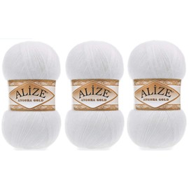 Alize Angora Gold Yarn 20% Wool 80% Acrylic Lot of 3skn 300gr 1805yds Thread Crochet Hand Knitting Turkish Yarn (55)