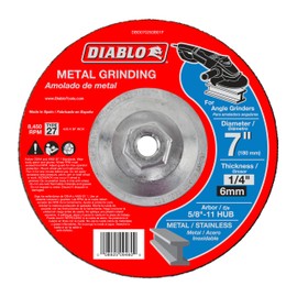 Diablo Type 27 HUB Metal Grinding Disc - Superior Performance - 7" Diameter, 5/8"-11 Arbor, 27 Hub Type, 1/4" Thickness, 8450 Max RPM - DBD070250B01F