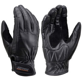 Daytona HBG-109 17742 Motorcycle Gloves, Extra Large, Cowhide Leather, Standard, Touchscreen Compatible, Spring, Summer, Autumn, Winter, Genuine Leather, Black