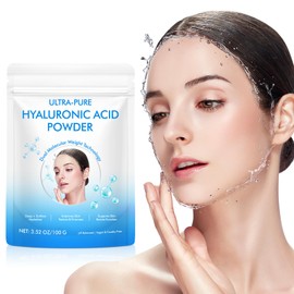 Pure Hyaluronic Acid Powder for Skin & Face - DIY Organic Hydrating Serum & Skincare Ingredient, Clean Formula, Deep Penetration 3.52 oz