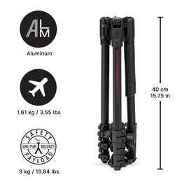Manfrotto Befree Advanced AS, Camera Tripod, Lever Lock,Compatible with Arca-Swiss, Portable and Compact, Aluminum, Travel Tripod Kit, Ball Head, for DSLR, Mirrorless, Camera Accessories