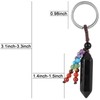 Nupuyai Crystal Key Ring Hexagon Gemstone Pendant Keychain with Chakra