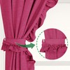Castle Selection Linen Shower Curtain Set, Double Swag with Ruffles,