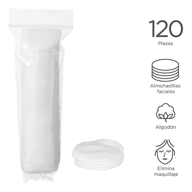 Miniso Paquete De Almohadillas Algodón 5.7 Cm 120 Piezas