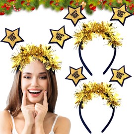 Happy New Year Headband, 2 Pieces New Year's Eve Headband, New Year's Eve Hair Accessories, New Year's Eve Decoration 2025 New Year's Eve Decoration 2025 Party Set Headband Christmas Party Costume