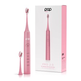 Pop Sonic Pro 2.0 Electric Toothbrush (Pink) Rechargeable Sonic Toothbrush with 45,000 Vibrations Per Minute & 4 Cleaning Modes for Adults & Kids with Long Lasting Dupont Nylon Bristles