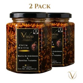 2 Salsas Machas Chile Morita & Semillas 250g Valois Gourmet