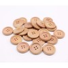 YaHoGa 30pcs 25mm (1 inch) Wood Buttons Large Natural Wooden