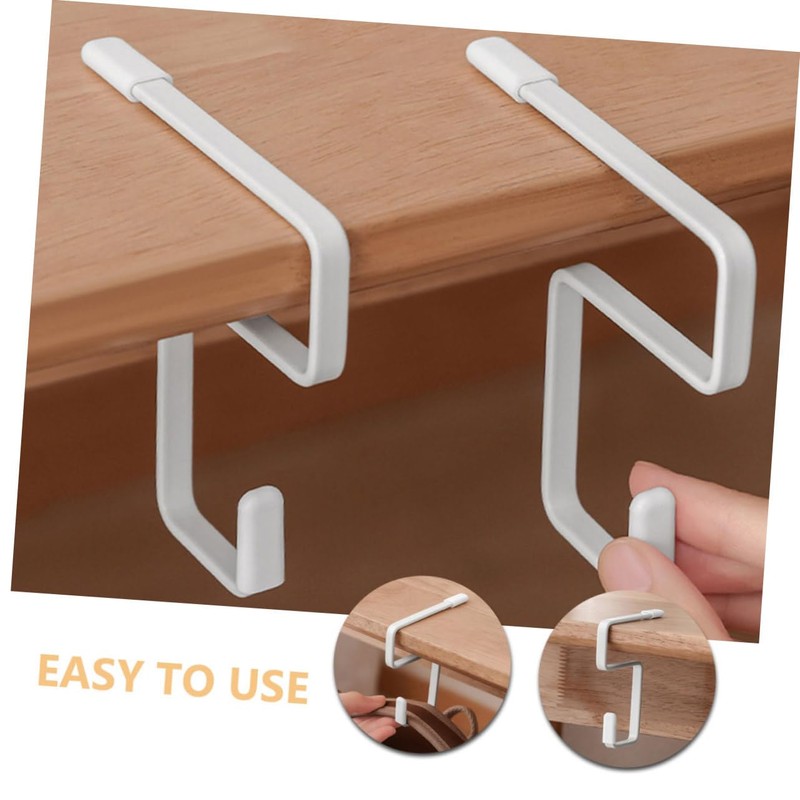 GREENADSCAPE 2Pcs Iron Desk Schoolbag Hook Adjustable Movable Purse Holder
