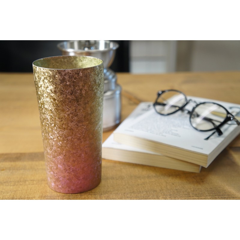 HORIE T08KM350GP Titanium Double Tumbler, Kiln Fired Gradient Pink, 11.8