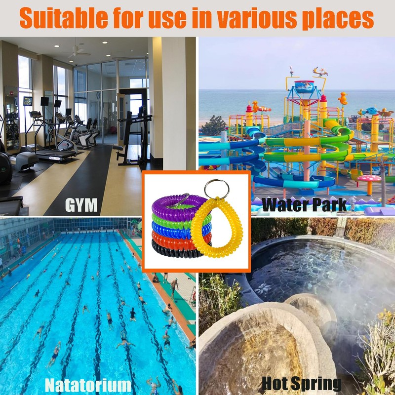 HAMIYELL Pack of 6 Colorful Spring Spiral Wrist Coil Key