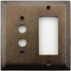 Classic Accents Deco Aged Antique Brass 2 Gang Wall Plate